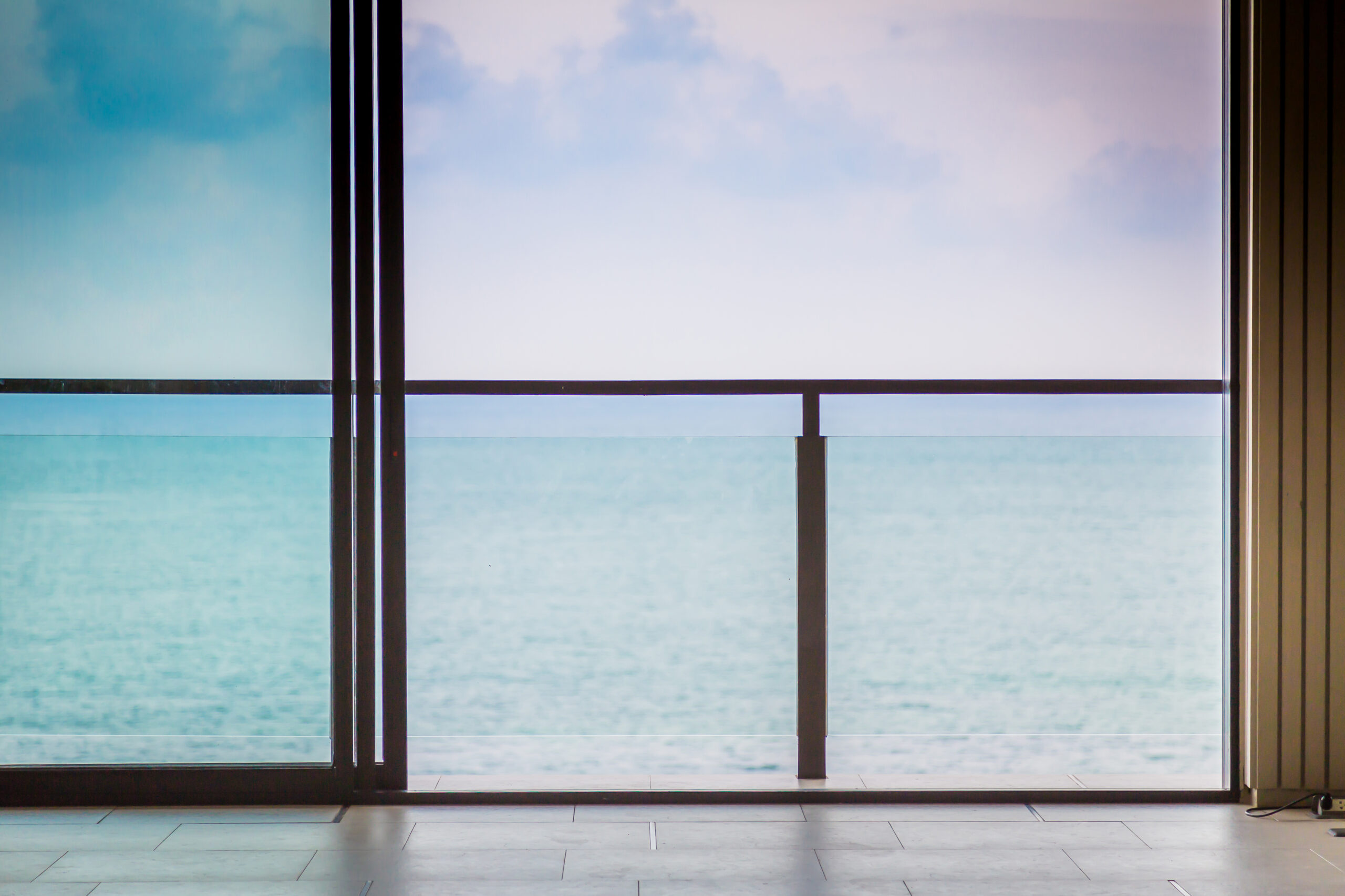 Window with sea view ( Filtered image processed vintage effect.